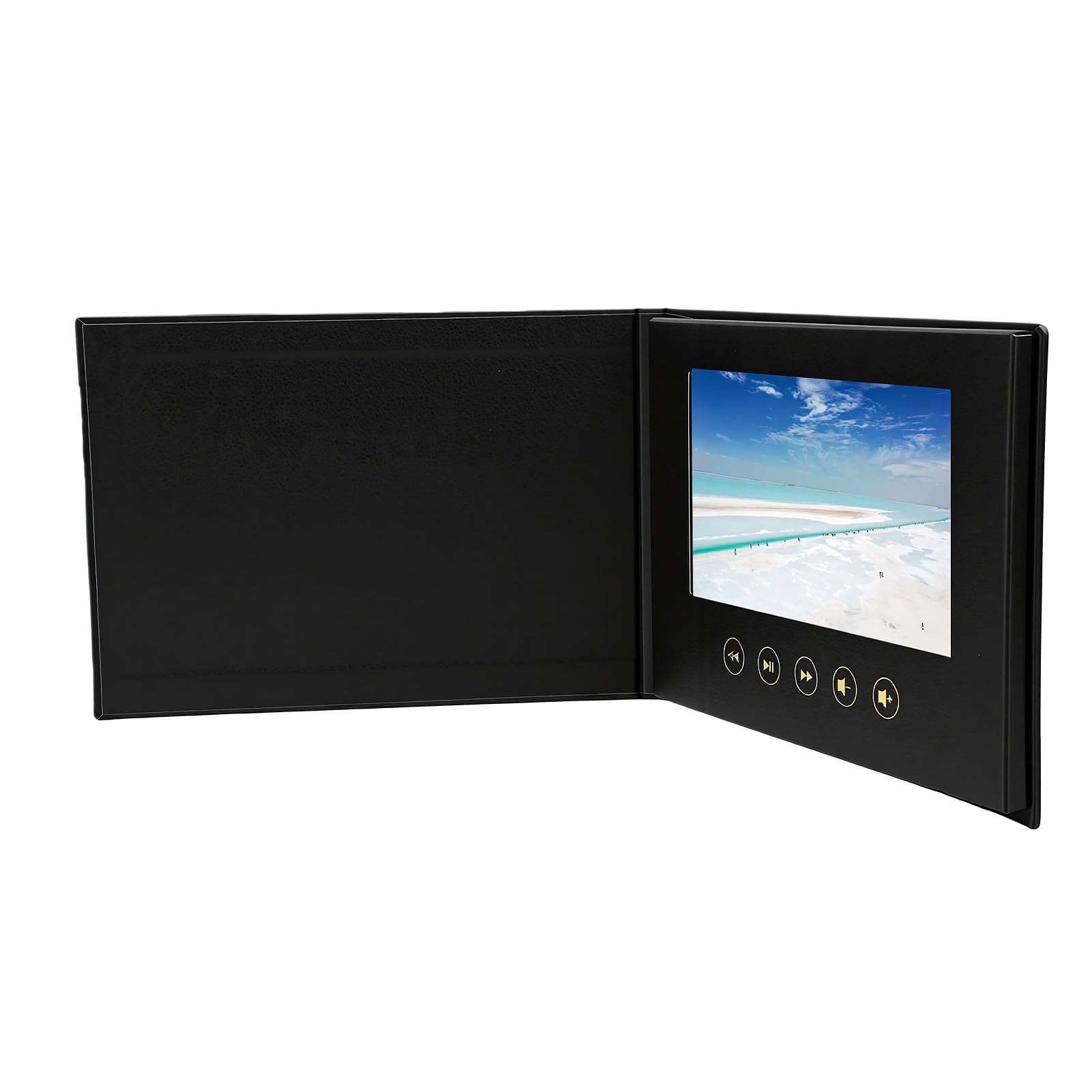 Sxhlseller 7-Zoll-Video-Grußkarte mit 720P-Farbbildschirm, Wiederaufladbare Videobroschüre für Produktkatalog, Werbeportfolio, Typ C, Leeres Cover Anpassbar