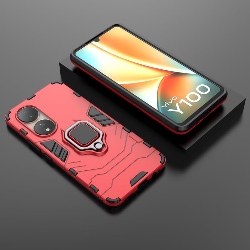 Cascov Desk Stand Tough Armor for Vivo Y100/100a (Red) - Image 4
