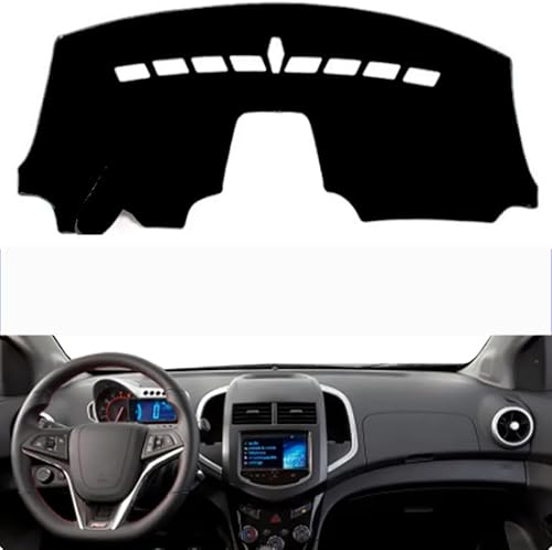 Compatible con Chevrolet Sonic Aveo 2012-2016 LHD, cubierta de tablero de automóvil, alfombra antideslizante, cubierta de consola central de
