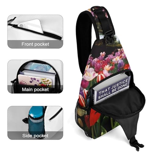 Mochila tipo sling deportiva Tulip Garden para trekking miniatura 4