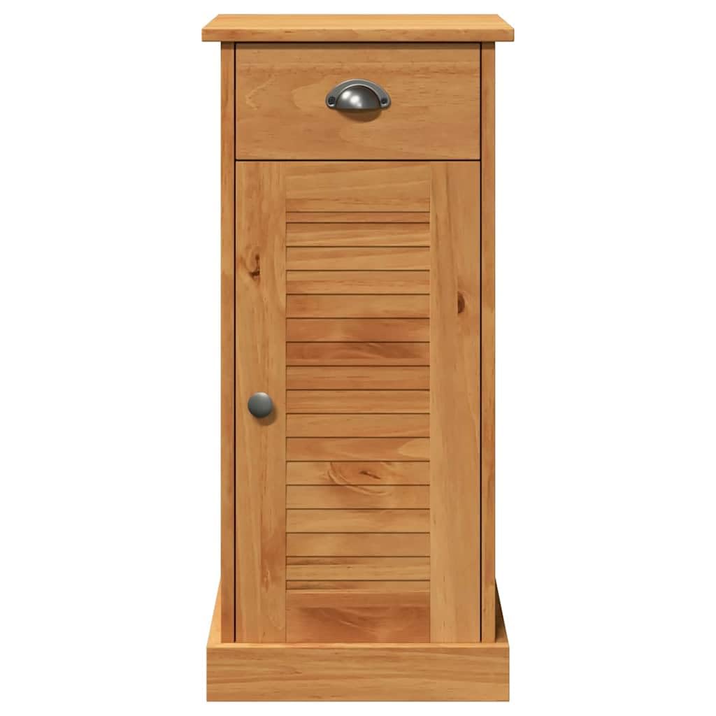 Mobile bagno VIGO marrone miele 37,5 x 34 x 80 cm legno massello design moderno con cassetto e porta, costruzione robusta per bagno ospiti WC