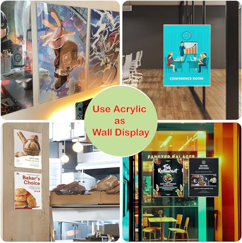 Image of DesiRang Acrylic Sign Holder with Wooden Base (5x7 in (A5), Straight /Slant placing, 2 side, Pack of 3) Clear Display Table Sign Picture Frame Flyer Menu Stand Office Wedding Restaurant Hotel Home
