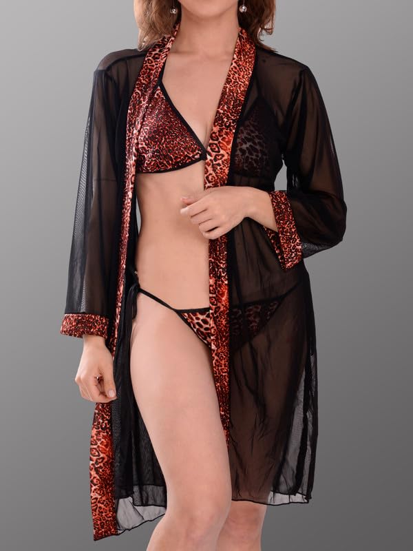 Image of Women Satin Lace Solid Print Babydoll Lingerie Honeymoon Nighty.