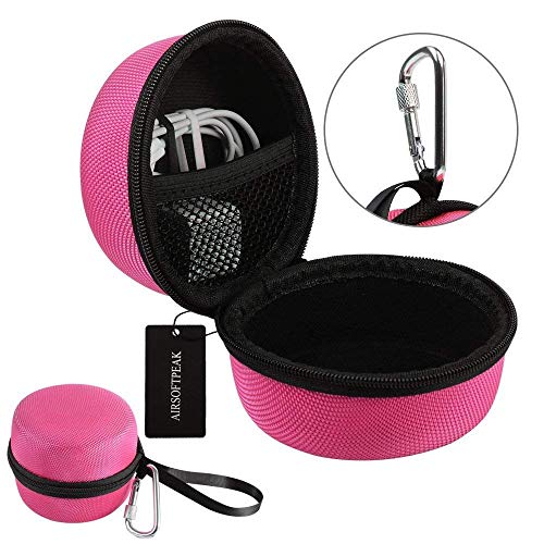 Echo Dot Case, Portable Carrying Travel Bag Protective Hard Case Cover for use with Amazon Echo Dot (2nd Generation) with Carabiner (Fits USB Cable and Wall Charger)