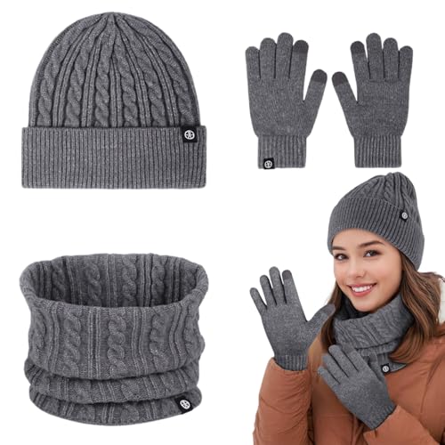 Conjunto De Bufanda Y Guantes Para Mujer: Kit De Invierno, Conjunto De Gorro Y Bufanda Para Mujer, Equipo Cálido De Terciopelo, Kit De Accesorios Para Clima Frío De Piezas Hecho De Terci