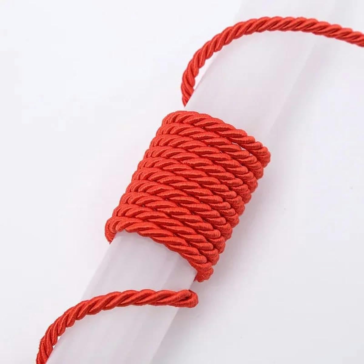 Macrame Cord Twisted String 5mm 3-Ply Braided Polyester Cord Multicolor 5M 10M For DIY Craft Decor(Red 5mm,10Meter)