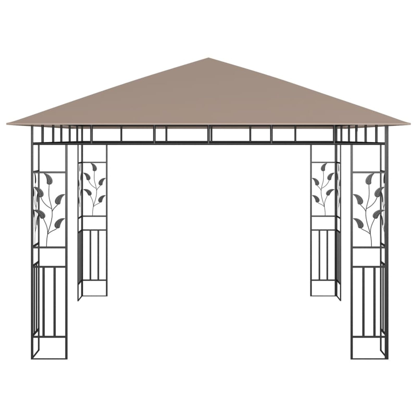 Gecheer Gazebo con zanzariera da giardino, gazebo da giardino, cortile, protezione UV e impermeabile, 3 x 3 x , tortora, 180 g/m²