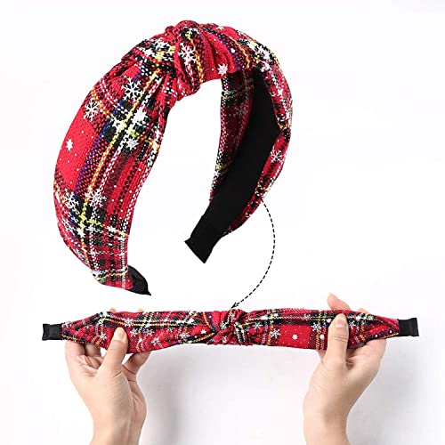 Kizbruo KIZ10006-A01 6Pcs Christmas Knotted Plaid Headbands Vintage St. Patrick'S Day Hair Band Retro Wide Check Fashion Headband thumb #7