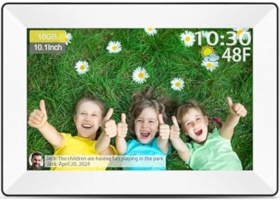 SBUSFGT 10.1 Inch Digital Picture Frame WiFi Smart Digital Photo Frame 16GB Free Storage 1280 * 800 IPS HD Touch Screen Picture Frame Share Photos/Videos Instantly via Uhale App from Anywhere