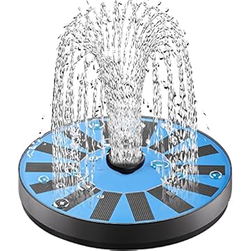 SZMP Fontana Solare con Pannello in Vetro 100% Aggiornato,2024 Nuovo Pompa per Fontana Solare con 8 Ugelli e 4 Fissatori,per Bagno per Uccelli,Acquario,Stagno o Decorazione del Giardino