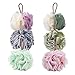 TOUGS Bath Shower Sponge Loofahs, Body Scrubber Mesh Pouf Ball, Exfoliate, Cleanse, Soothe Skin, 6 Pack