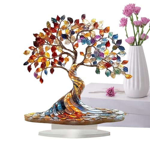 Patifirst Figuras De Acrílico | Árboles Planos Decoración Hogar para Escritorio | Centro De Mesa con Base para Interior Exterior Estantes Repisas Sala Jardín Dormitorio