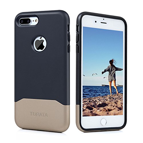 Emixc iPhone 7 Plus Case i7 Plus Case Dual Layer Cover Shockproof Heavy Duty Protective Hybrid Armor Skin for iPhone 7 Plus 5.5 inch (Grey&Gold)