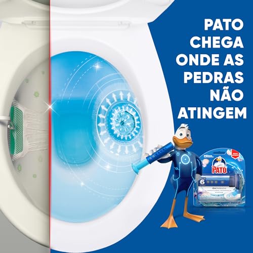 Pato Desodorizador Gel Adesivo Marine, Limpeza Banheiro, Vaso Sanitário Limpo e Perfumado, Com Aplic