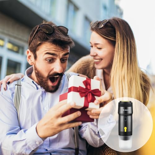 Kssiaz Cafetera Espresso Portátil, Máquina de Café Eléctrica con Autocalentamiento, USB y Cargador de Coche, Mini Cafetera con Cápsula NS y Café Molido para Camping, Senderismo, Oficina, Negro - imagen 9