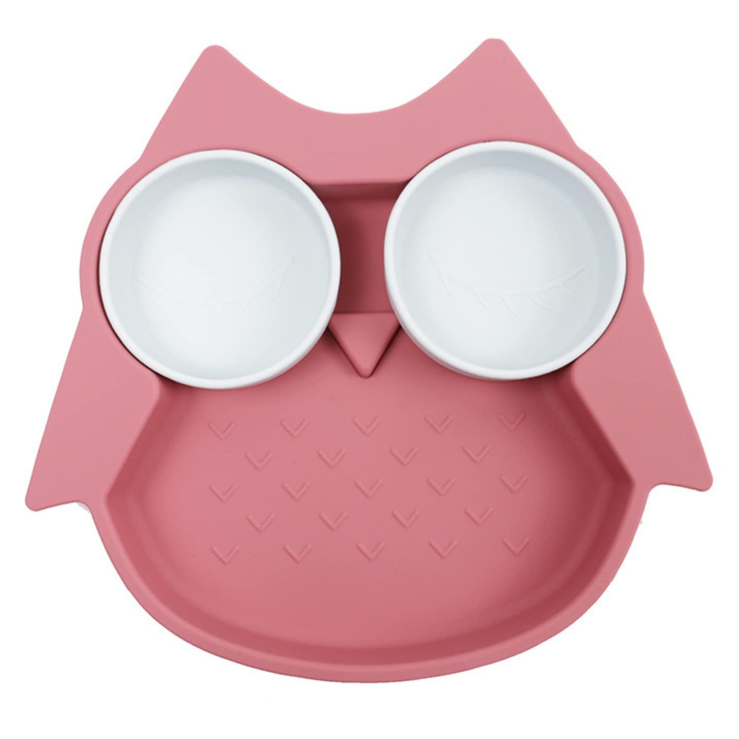 100% Silicone Suction Plate with Built-in Placemat for Infants + Toddlers, Silicone Meal Plate for Baby/Kids | BPA Free Non-Slip Unbreakable Feeding Plate | Fox Shape (SP2132A, Pink)-image-25