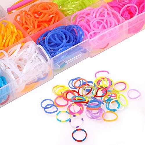 Camelize 600 PCS Loom Bands for Starter kit,Rubber Loom Band Refill,Colorful Loom Twist Bands Kit,DIY Friendship Bracelet Making Kit for Kids Party, Birthday Gift