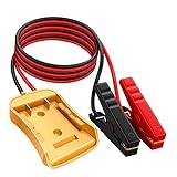 Abrazaderas de cable de puente con adaptador para batería Dewalt de 20 V, batería portátil de 2 pies, 8 AWG, arrancador de puente Dewalt, cables de refuerzo automotriz, alimentación para arrancar...