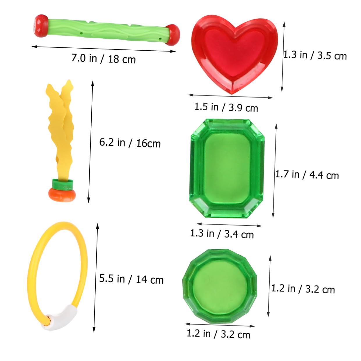 GALPADA Jouets de Plongée pour Garçon et Filles Couleur Aléatoire et Encourager Les Ensemble de 21 Pièces Bâtons, Anneaux et Pieuvres en PVC Faciles à Saisir pour Jouer la Piscine