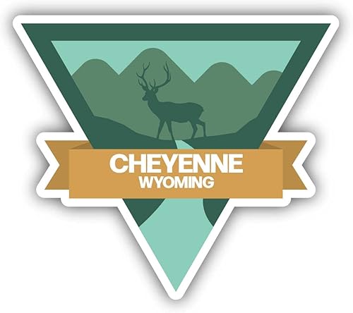 Miniatura 1 de Cheyenne Wyoming Souvenir 2-Inch Vinyl Decal Sticker Deer Camping Design