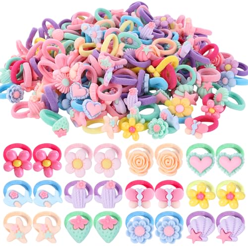 Nenjindz 80 Pcs Hair Ties Thick Seamless Large Hair Bands Elastics Hair Accessories for Girls Thick Curly Hair, Non-slip Sports Elastics for All Day Wear, with Storage Case