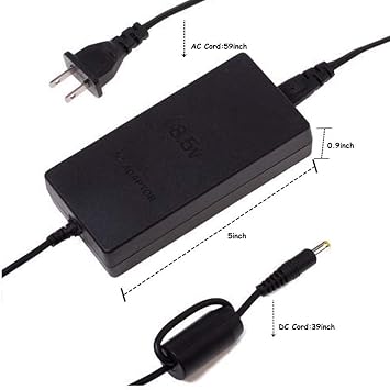Power Supply with AV Cable for PS2 Slim 70000, AC Power Adapter Charger US Plug Charger with Composite Audio Video AV Cable for PS2 Slim 70000 Console