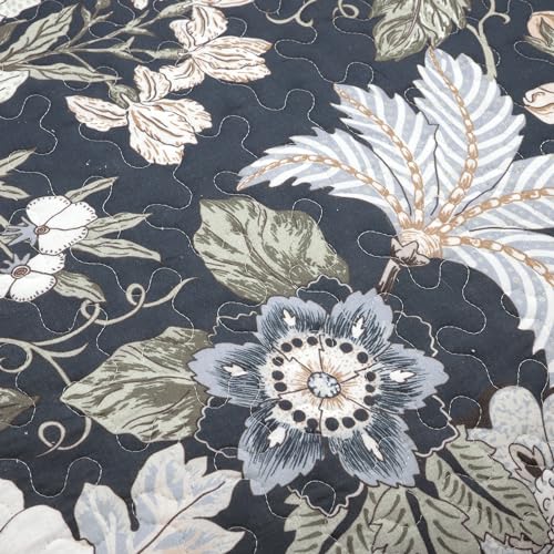 image for Lush Decor Sydney Reversible Cotton Quilt Navy/Multi 3 Piece Set King 