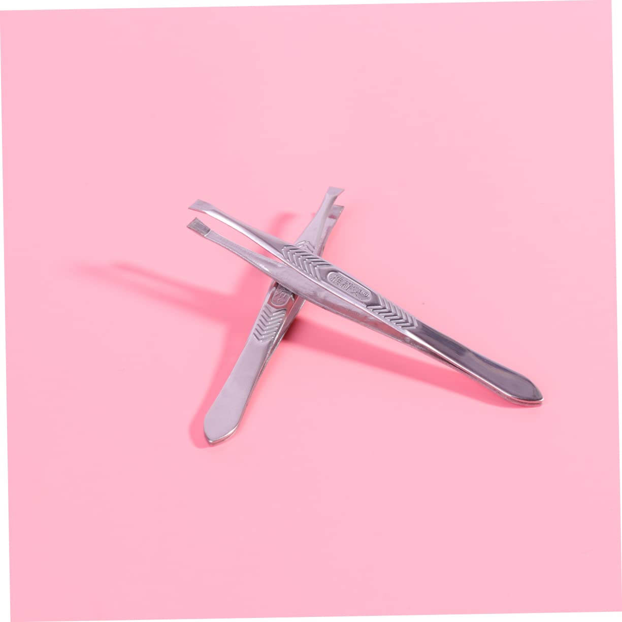 PACKOVE 24PCS Stainless Steel Flat Tip Eyebrow Tweezers for Precision Grooming Heart Decor Design for Hair Removal and Makeup Application