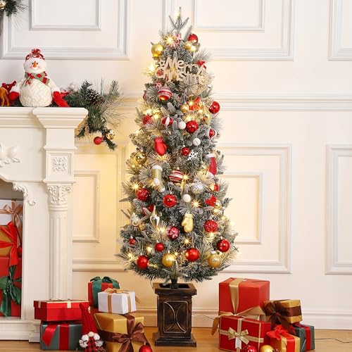 Euker クリスマスツリー 150cm 雪化粧 高濃密度 ホワイトツリー リアルニードツリー 足隠し 組立簡単 クリスマス装飾 クリスマスグッズ おしゃれ 北欧のサムネイル