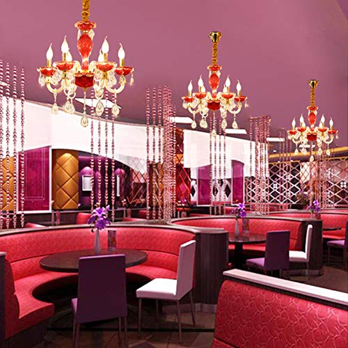 Aiwen Lampadari Cristallo Illuminazione Rosso