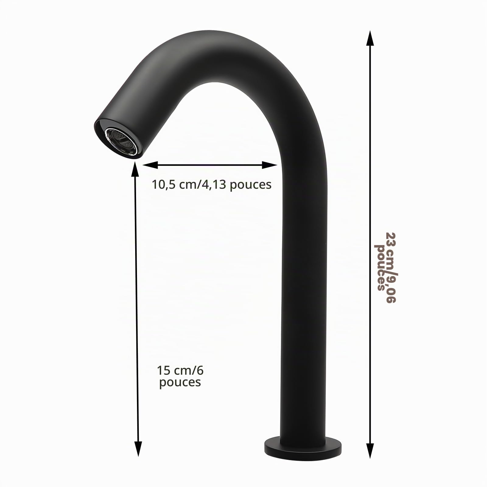 Robinet infrarouge, mitigeur de lavabo avec capteur automatique, robinet automatique de salle de bain sans contact, noir