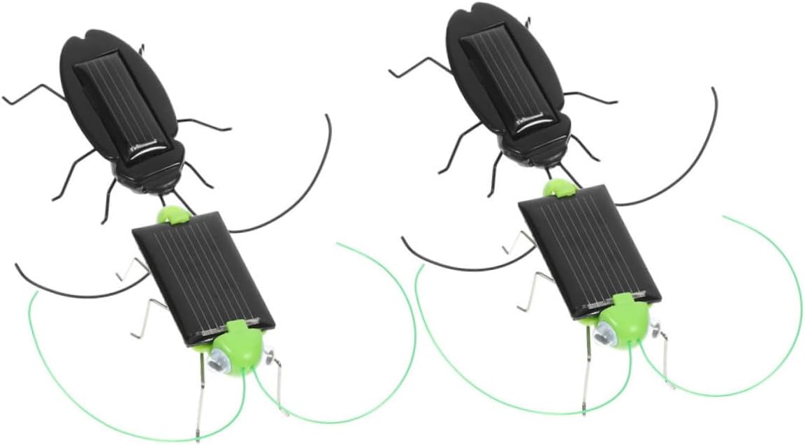 4pcs Solar Powered Insect Models Realistic Plastic Bugs for Science Experiments Grasshoppers Roaches Indoor Educational Solar