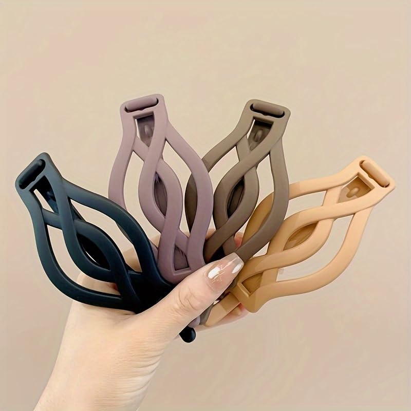4 Pinzas Planas para Cabello, Clips Planos Redondos Franceses para Cabello Grueso o Fino, Broches Antideslizantes Vintage para Mujeres y Niñas miniatura 3