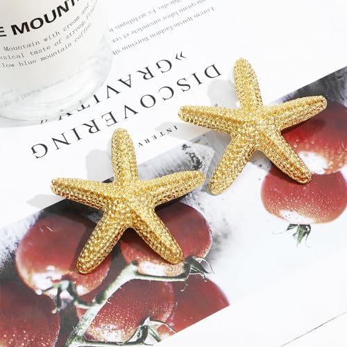 NEWITIN 6 Pairs Gold Earrings for Women Hypoallergenic Statement Earring 14K Gold Plated Dangle Earring Lightweight Chunky Geometric Stud Earrings Set for Women4