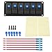 Produktbild Keenso 12-24V 6 Gang Wippschalter Panel, LED Lichtleiste Schalter Panel Wasserdicht Professionelles Design für Auto RV Boot Yacht Marine Einfache Installation(Blau)