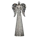 weihnachtsengel figur Antikfinish - Innenseite der Flügel mit farbigem Strass bestückt - Kleid mit Kreolen-Design - mit Sternenstab in der Hand