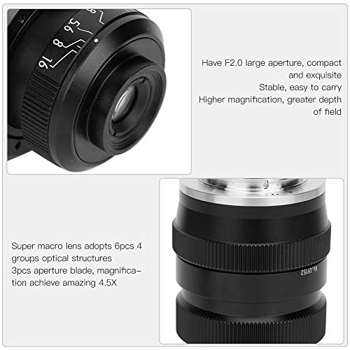 SLR Macro Camera Lens 20mm F2 Aluminium Zwart Groot Diafragma Handmatige Scherpstelling Super Macro Lens voor Canon EF… - Afbeelding 4