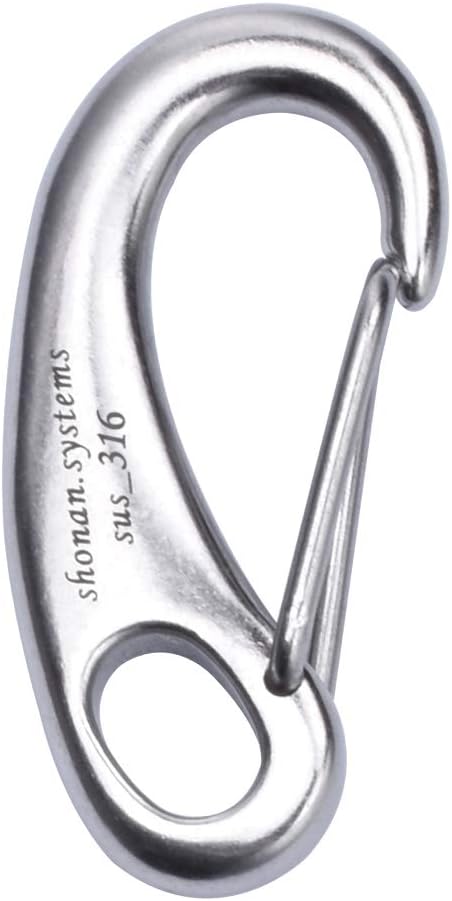 SHONAN 2-3/4 Inch Carabiner Clips, 4 Pack 316 Stainless Steel Boat Clips for Ropes, Marine Grade Flag Pole Snap Hooks, Spring Carabiner Clips 660 Lbs Capacity : Sports & Outdoors