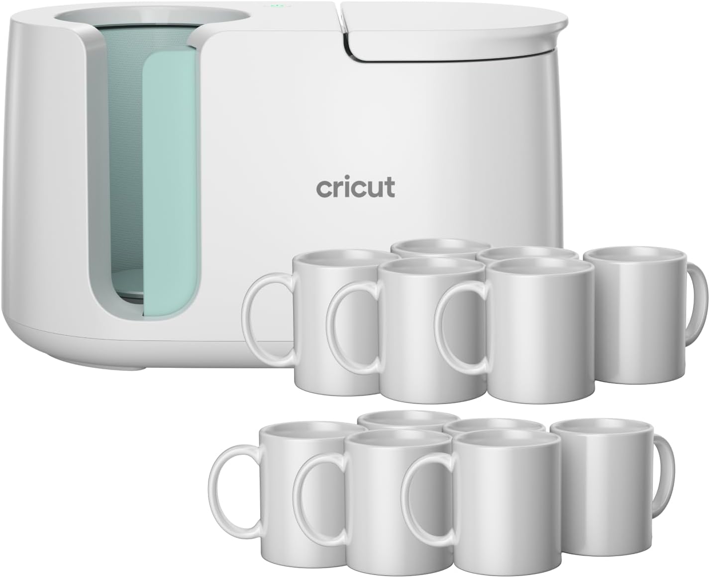 Mug Press + 12 Blank Mugs (12oz Each)