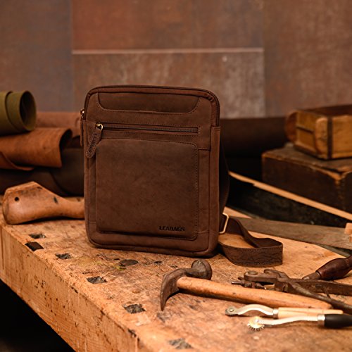 LEABAGS Exeter borsa a tracolla vintage in vera