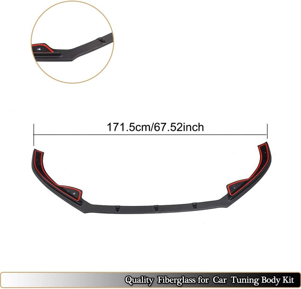MCARCAR KIT Front Bumper Lip fits Volkswagen VW Jetta MK6 GLI Sedan 2013 2014 2015 Factory Outlet Chin Spoiler Splitter Protector(Fiberglass)