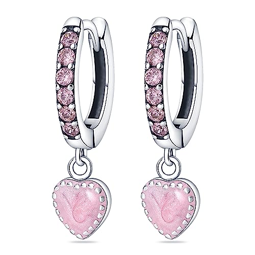 QIKAOLA S925 Pendientes de plata esterlina para las mujeres hipoalergénico Huggie Pendientes