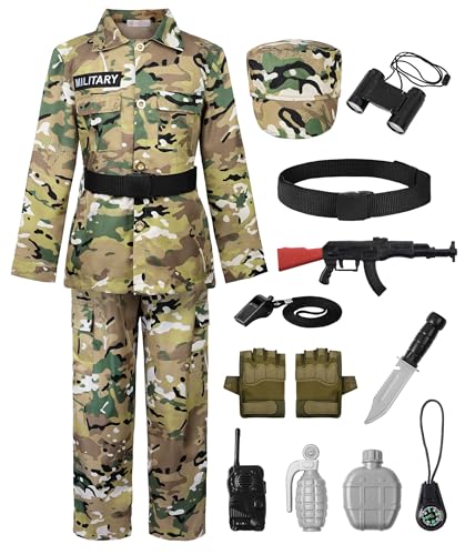 Disfraz infantil de soldado camuflaje ReliBeauty miniatura 1