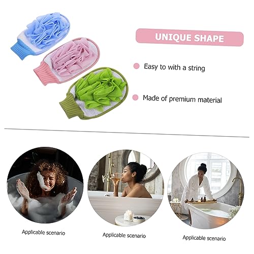 FOMIYES 3 Pçs Luvas Esponja Para Banho Esponja Luvas Chuveiro Esponja Luvas Macias Banho Flor