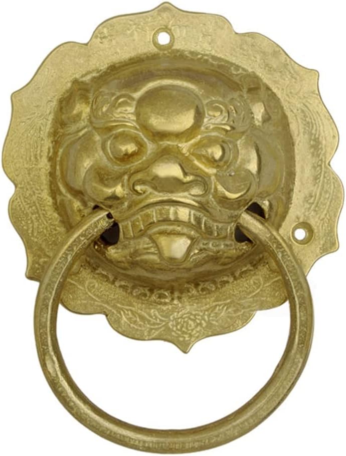 Vintage Door knocker,Decorative Hardware Handle Pull door handle (Color : Brass)