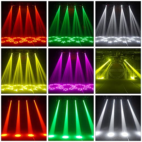 DELIBANG Lyre LED 100W RGB DMX lumière disco scène 8 prismes Tête Mobile 8 Gobos rotatifs+12 couleurs Gradation 0 à 100% Eclairage lumière fête pour DJ Bar Bande Mariage Noël Halloween