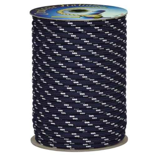 006009115 Treccia corit blu, 8 mm - 30 mt, Corda intrecciata multiuso resistente ai raggi U.V. e all'abrasione, per attività all'aperto, giardino, mare, guinzagli e fai da te, rottura 700 kg