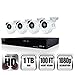 Night Owl Security 8 Channel 1080p HD Video Security DVR with 1 TB HDD and 4 x 1080p Wired Infrared Cameras