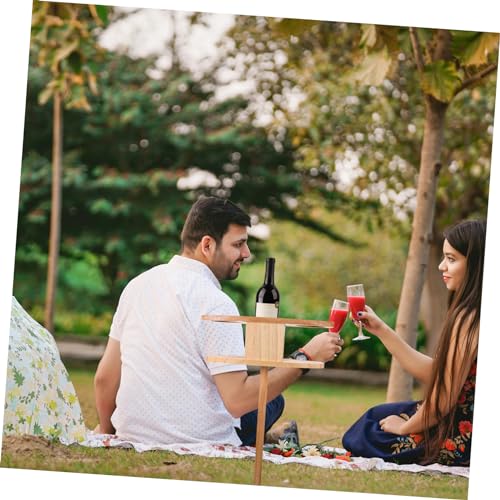 Table portable pour vin avec support de verre sécurisé et design compact