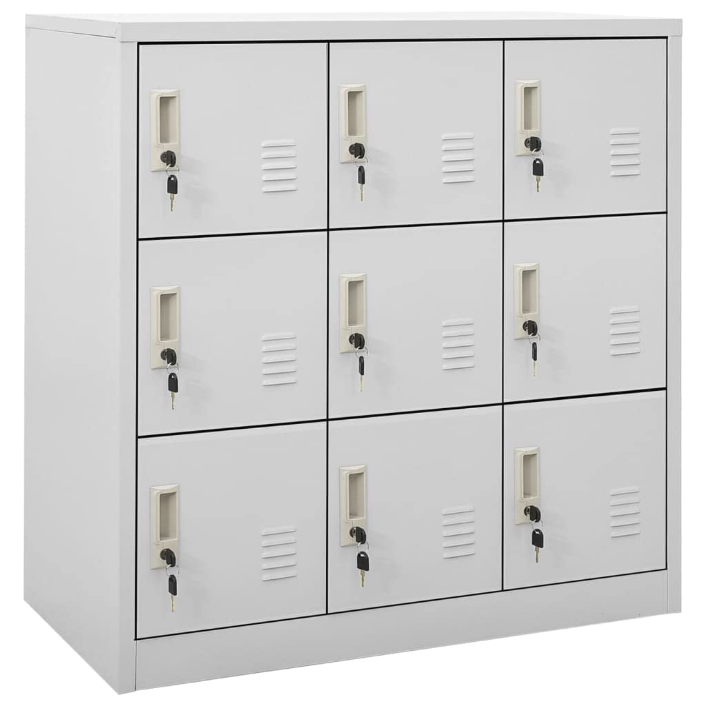 Armadietti in Acciaio da 2 unità - Armadietti per Ufficio in Metallo Grigio Chiaro, 90 x 45 x 92,5 cm - Resistenti e sicuri per l'organizzazione del Posto di Lavoro